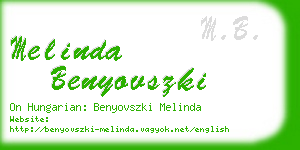 melinda benyovszki business card